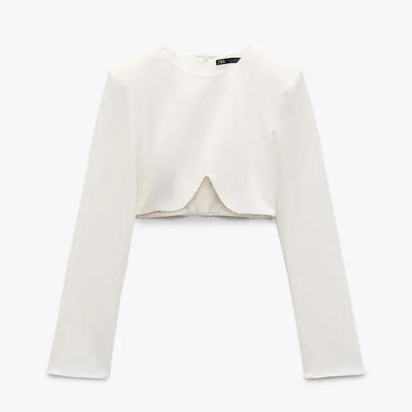 Zara Tops - Zara Crop Top With Rhinestones
